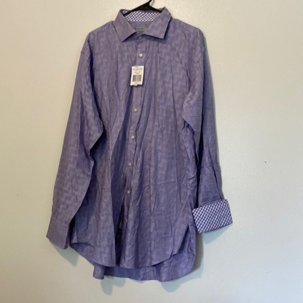 JACK Stone by Thomas Dean collard long sleeve purple button down shirt XXL tall